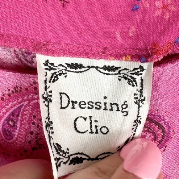 Vintage Dressing Clio Pink Paisley Dress Size Small - Picture 7 of 9